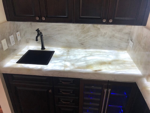 White marble kitchen sink — D and W SRQ, Sarasota